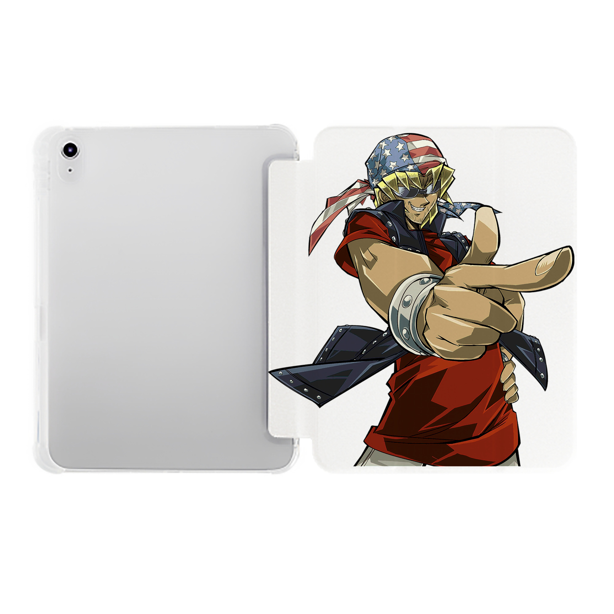（画像用） 遊☆戯☆王 Yu-Gi-Oh! IPad ケース ペン収納付き 三つ折りスタンド PUレザー×シリコン 対応機種9.5/10.5/10.9インチ